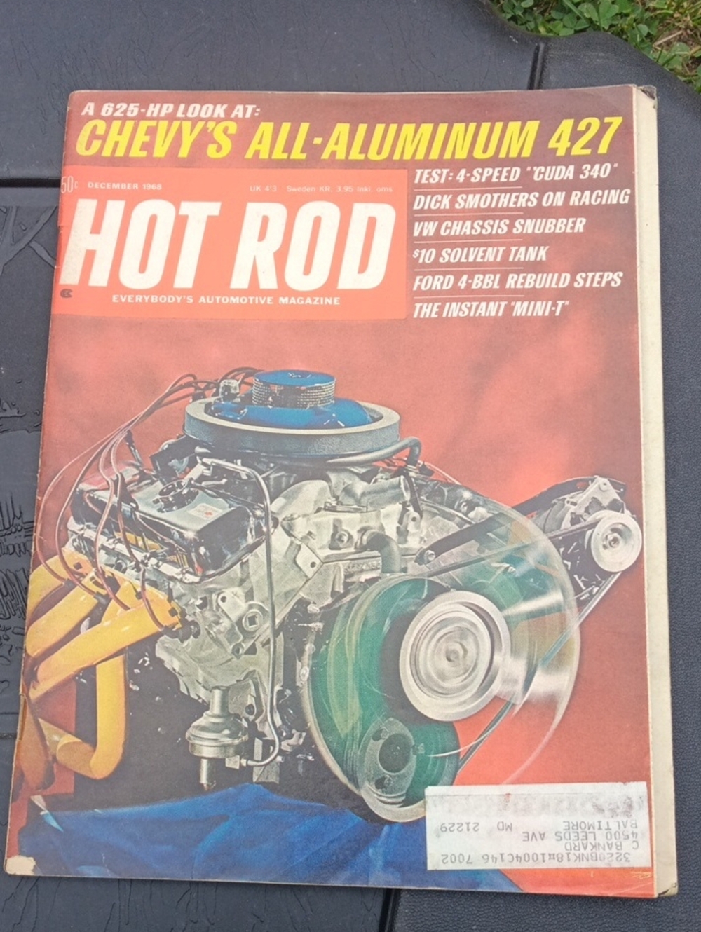 Hot Rod Magazine December 1968 — Chevy All-Aluminum 427 Cover